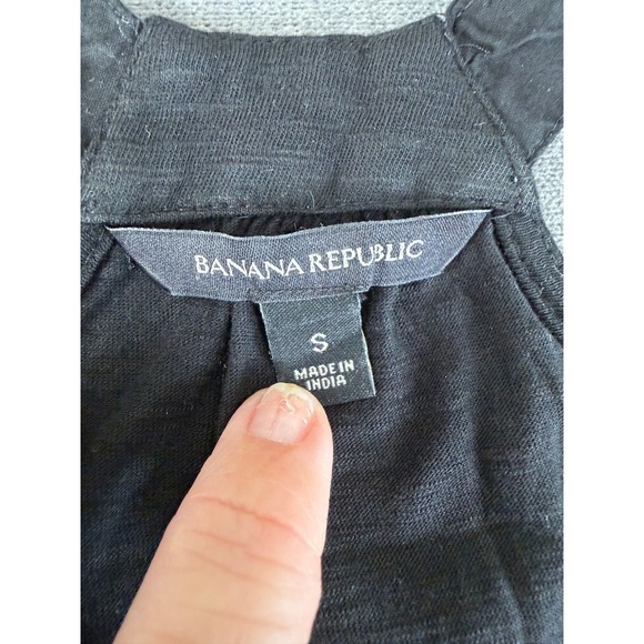 Banana Republic Beaded Embroidered Tassel Tank Top Black White Boho Size Small - Picture 6 of 10